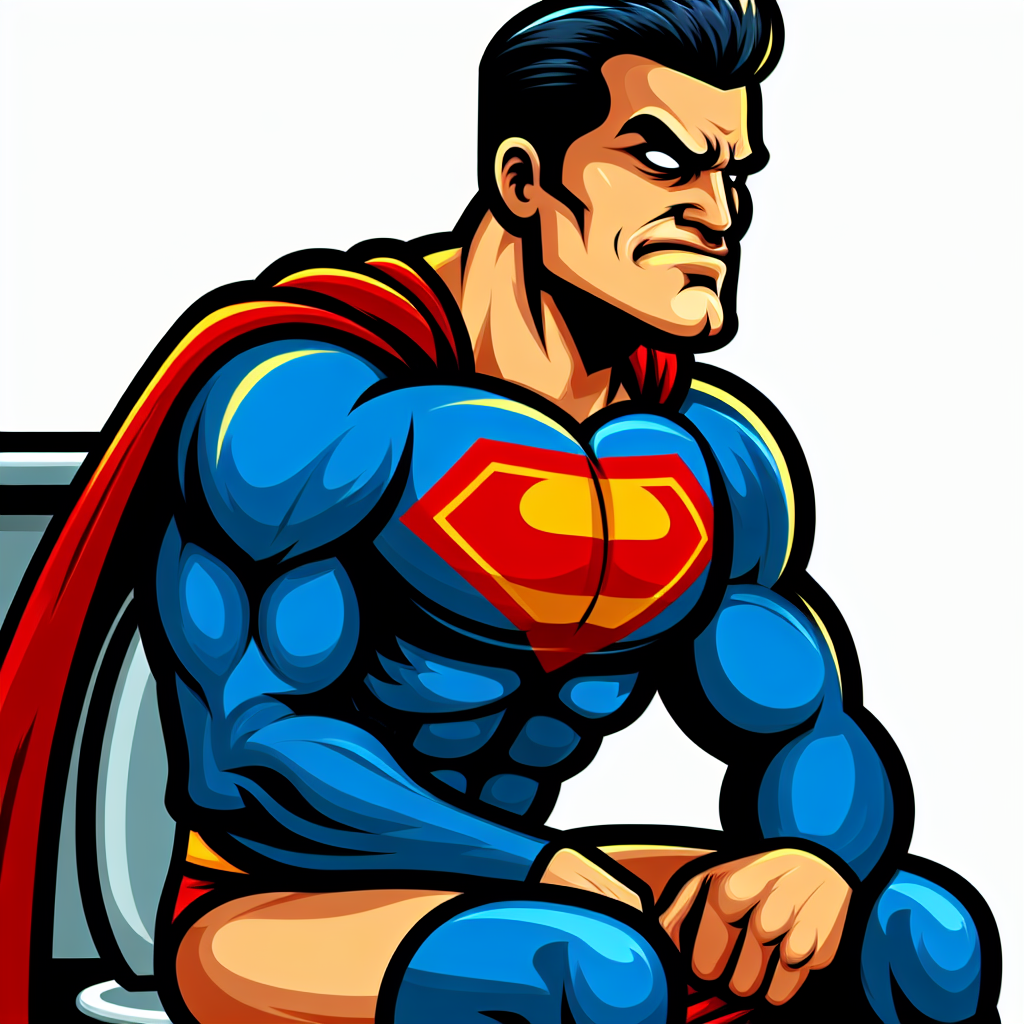 Superman pooping Blank Meme Template