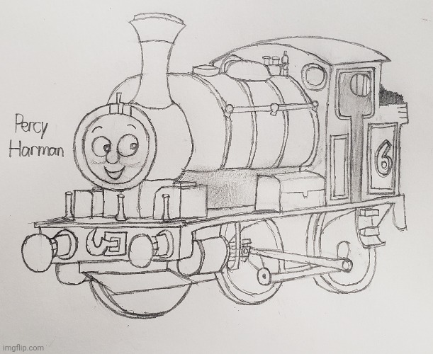 Day 6 of drawing the Eight Famous Engines | image tagged in thomas the tank engine,retake,drawing | made w/ Imgflip meme maker
