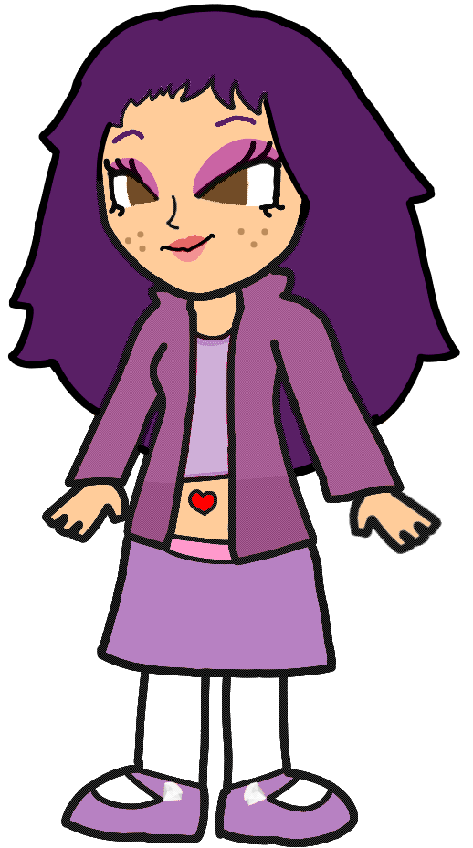 New Penny Gatapon (Purple Hair and Brown Eyes) Blank Meme Template