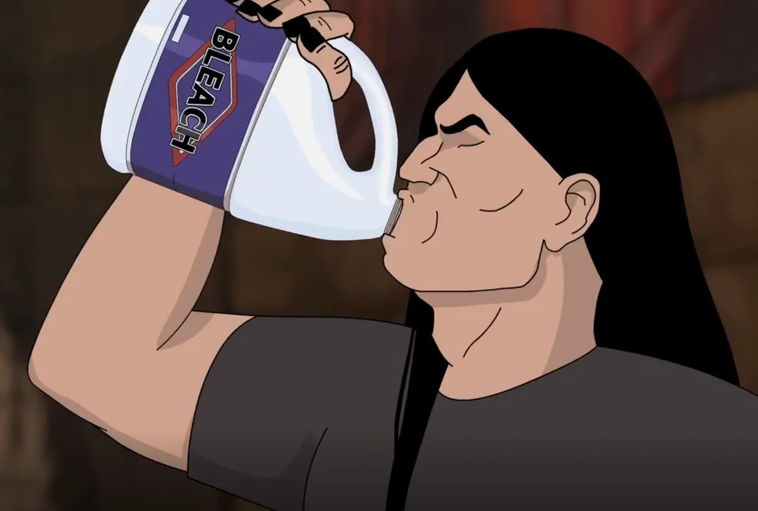 Nathan Explosion drinks Bleach Blank Meme Template