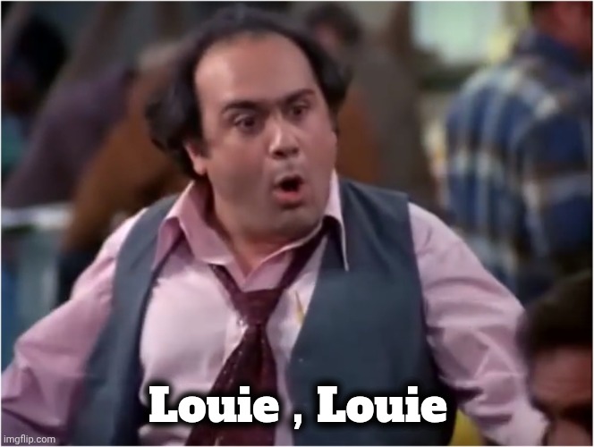 Louie Depalma Taxi Whoa | Louie , Louie | image tagged in louie depalma taxi whoa | made w/ Imgflip meme maker