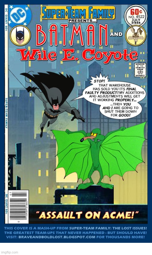 image tagged in comics,batman,wile e coyote,dc comics,looney tunes,mashup | made w/ Imgflip meme maker