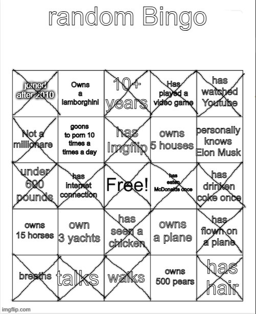 new bingo | image tagged in random bingo | made w/ Imgflip meme maker