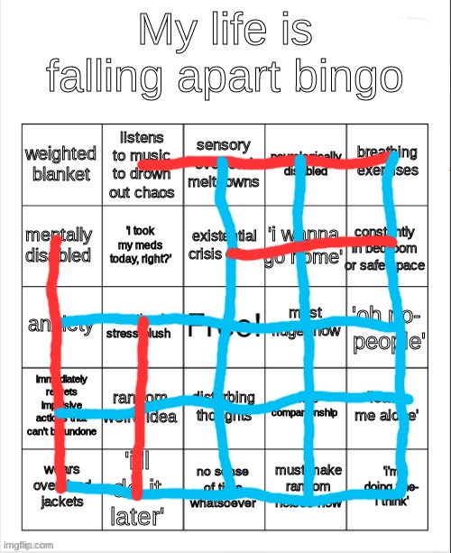 my life is falling apart bingo | image tagged in my life is falling apart bingo | made w/ Imgflip meme maker