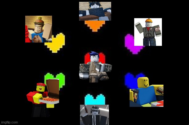 if they were in Undertale, what I think their souls would be | image tagged in the seven souls,undertale,forsaken,roblox | made w/ Imgflip meme maker
