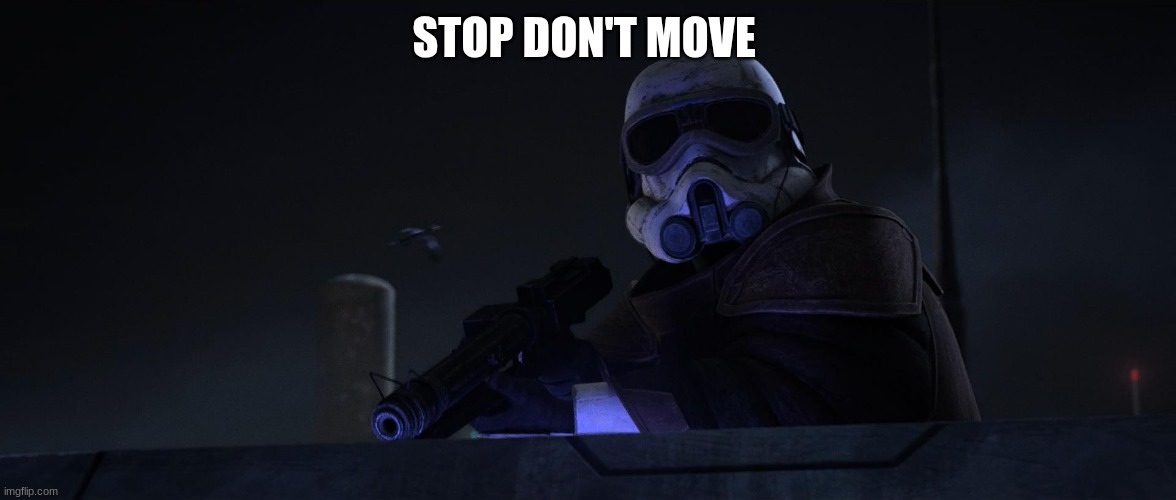 stormtrooper | STOP DON'T MOVE | image tagged in stormtrooper | made w/ Imgflip meme maker