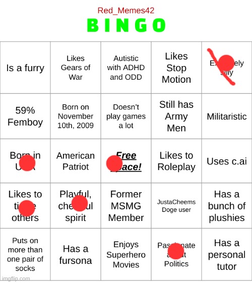 Red_Memes42 Bingo! | image tagged in red_memes42 bingo | made w/ Imgflip meme maker