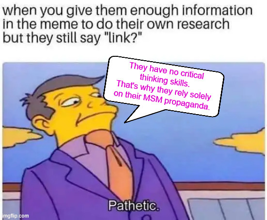 They whine about links and when you do supply them they whine about getting them. | image tagged in libs,no critical thinking skills required,cannot do own research,lazy | made w/ Imgflip meme maker