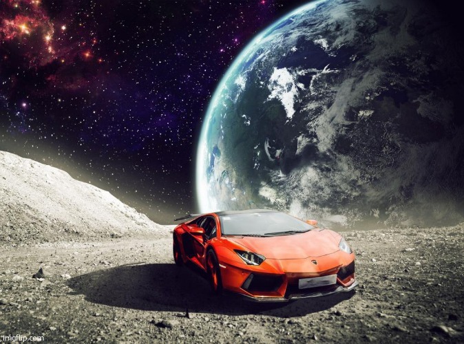 Lambo on moon | image tagged in lambo on moon | made w/ Imgflip meme maker