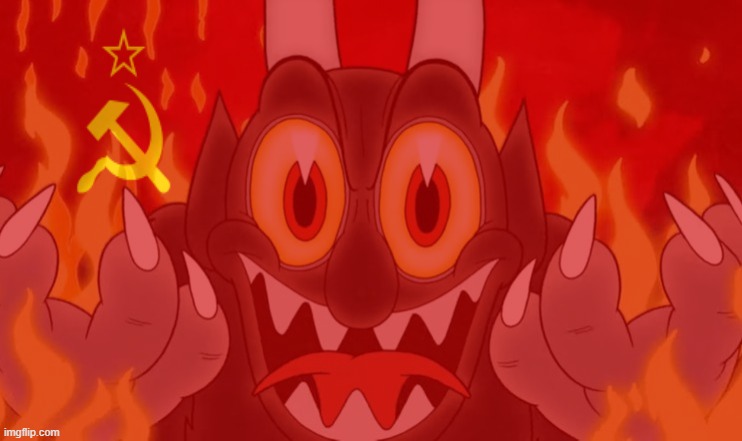 bolshevik devil | image tagged in devil,ussr,cccp,communism,cuphead | made w/ Imgflip meme maker
