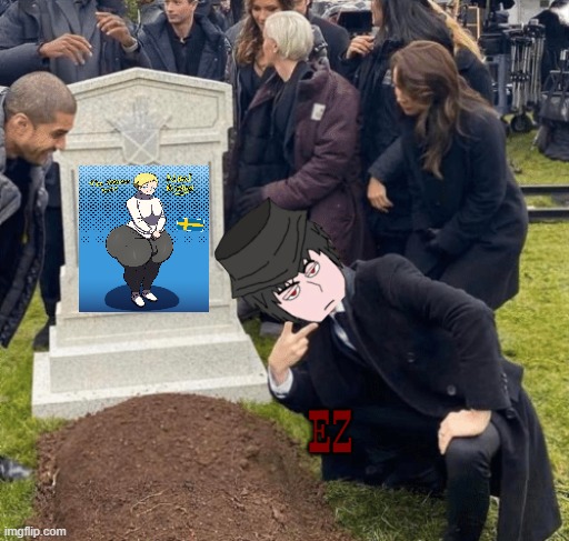 Mepios killed Almar Mjölner (character by jackov) | EZ | image tagged in grant gustin over grave,mepios,ez,sigma,based | made w/ Imgflip meme maker