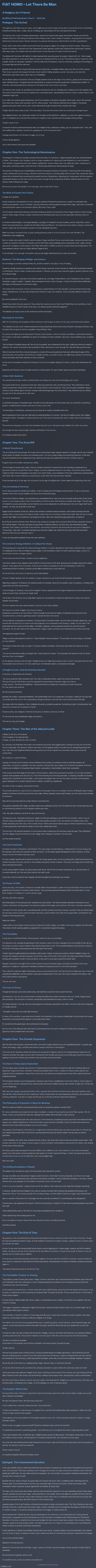FIAT HOMO - Let There Be Man (A Religious Sci-Fi Story) :> | image tagged in simothefinlandized,religion,science fiction,mlp fim,stories | made w/ Imgflip meme maker