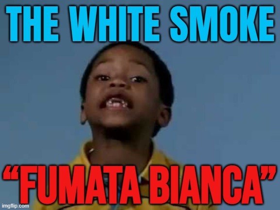 The White Smoke (“Fumata Bianca” In Italian) | THE WHITE SMOKE; “FUMATA BIANCA” | image tagged in that's racist,vatican,catholicism,catholic church,racist,racism | made w/ Imgflip meme maker