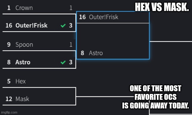vote to save | HEX VS MASK. ONE OF THE MOST FAVORITE OCS IS GOING AWAY TODAY. | made w/ Imgflip meme maker