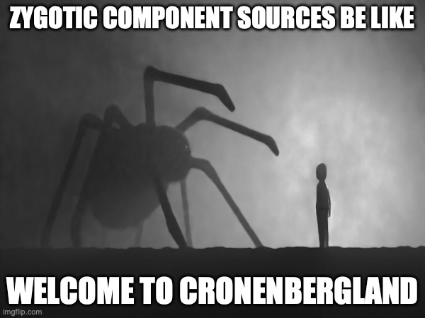 Zygotic Component Sources Be Like | ZYGOTIC COMPONENT SOURCES BE LIKE; WELCOME TO CRONENBERGLAND | image tagged in genetic engineering,genetics,genetics humor,eugenics,sci-fi horror,science humor | made w/ Imgflip meme maker
