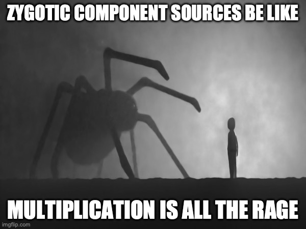Zygotic Component Sources Be Like | ZYGOTIC COMPONENT SOURCES BE LIKE; MULTIPLICATION IS ALL THE RAGE | image tagged in genetic engineering,genetics,genetics humor,eugenics,sci-fi horror,science humor | made w/ Imgflip meme maker