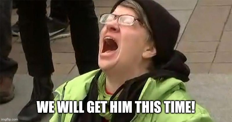 WE WILL GET HIM THIS TIME! | image tagged in crying liberal | made w/ Imgflip meme maker