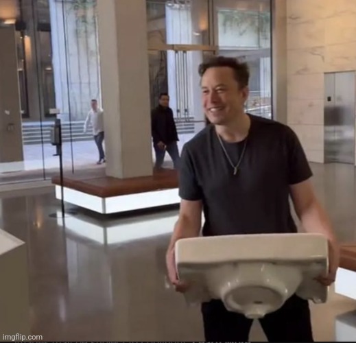 Where did this image come from and why did Elon have a sink | image tagged in elon musk sink | made w/ Imgflip meme maker