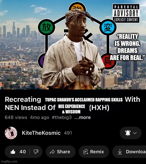 “REALITY IS WRONG. DREAMS ARE FOR REAL.”; TUPAC SHAKUR‘S ACCLAIMED RAPPING SKILLS; HIS EXPERIENCE & WISDOM | image tagged in memes,tupac,hunter x hunter,anime meme,shitpost,lol | made w/ Imgflip meme maker