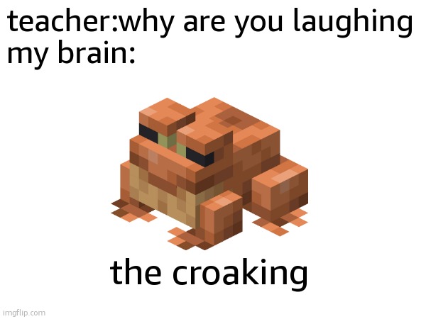 yes, the croaking | teacher:why are you laughing
my brain:; the croaking | made w/ Imgflip meme maker