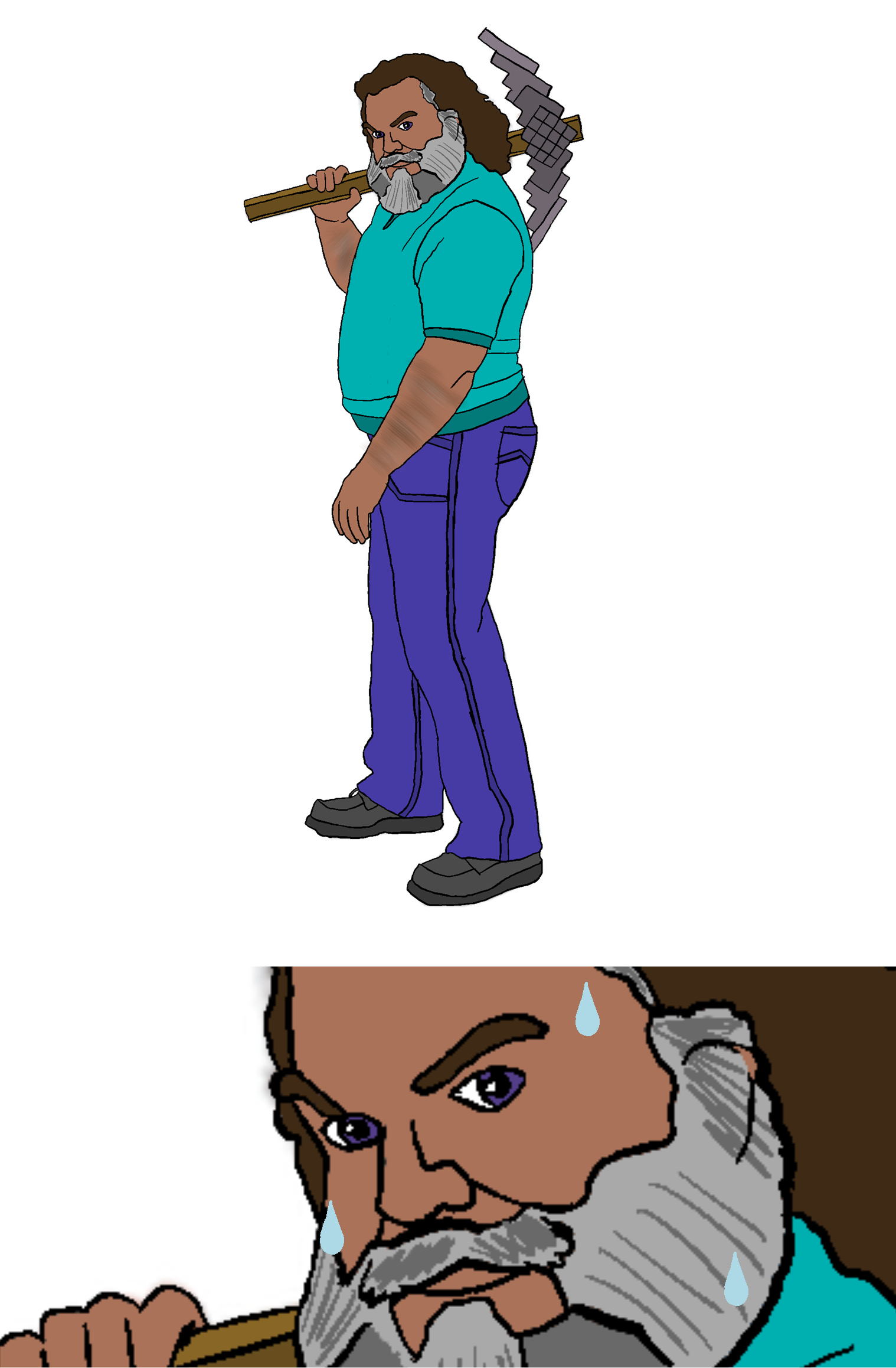 High Quality Confident Steve Starts Stressing Blank Meme Template