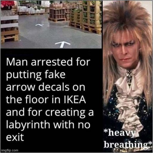 I Like This Guy ! | image tagged in ikea,arrow,labyrinth,admiration | made w/ Imgflip meme maker
