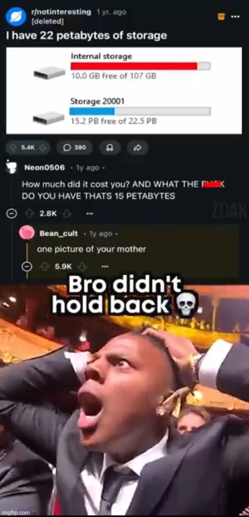 I didn’t even know you could get storage in that caliber | image tagged in memes,funny,your mom | made w/ Imgflip meme maker