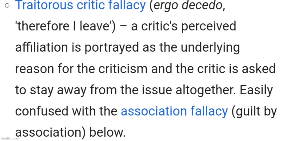 Traitorus critic fallacy | made w/ Imgflip meme maker