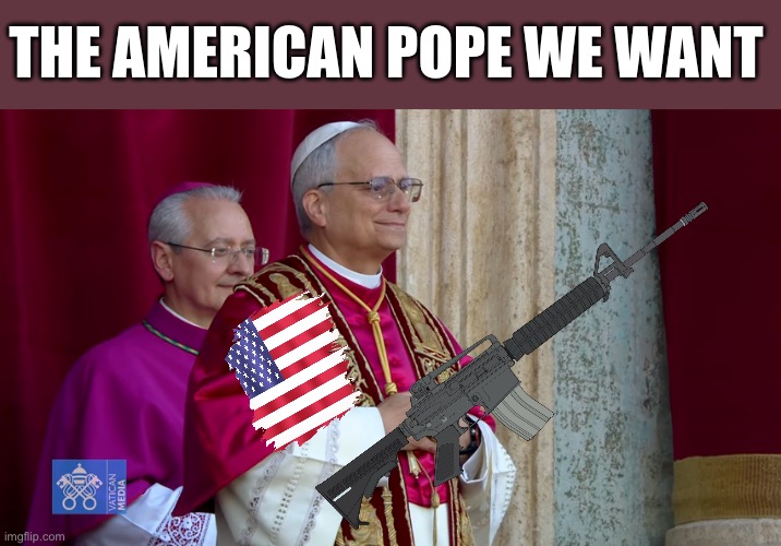 Pope Leo XIV | THE AMERICAN POPE WE WANT | image tagged in pope leo xiv,america | made w/ Imgflip meme maker
