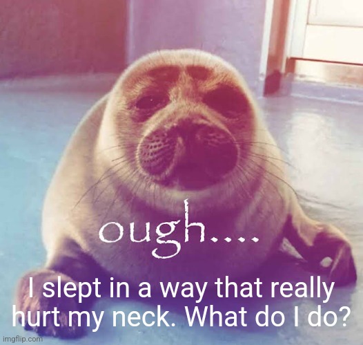 ough…. | I slept in a way that really hurt my neck. What do I do? | image tagged in ough | made w/ Imgflip meme maker