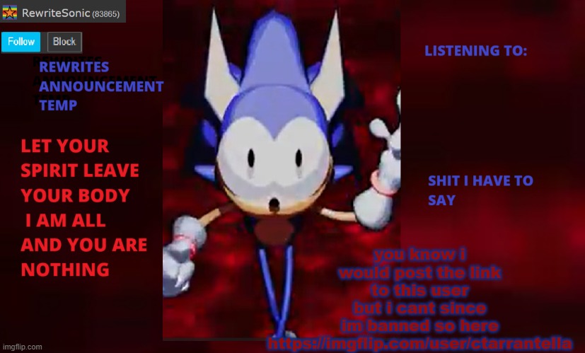 Rewrite annoucement temp | you know i would post the link to this user but i cant since im banned so here https://imgflip.com/user/ctarrantella | image tagged in rewrite annoucement temp | made w/ Imgflip meme maker