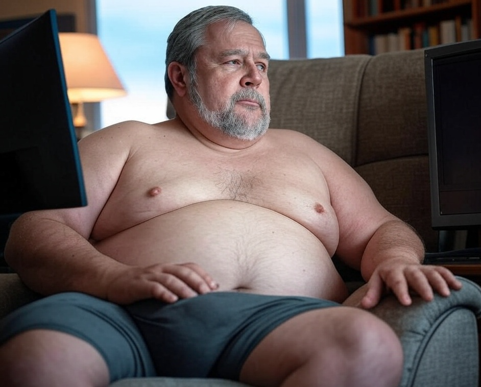 Old elderly fat man shirtless JPP Blank Meme Template