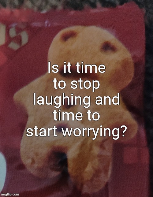 Cookie | Is it time to stop laughing and time to start worrying? | image tagged in cookie | made w/ Imgflip meme maker