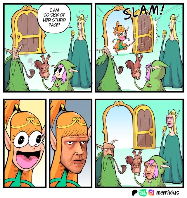 Elf face Blank Meme Template