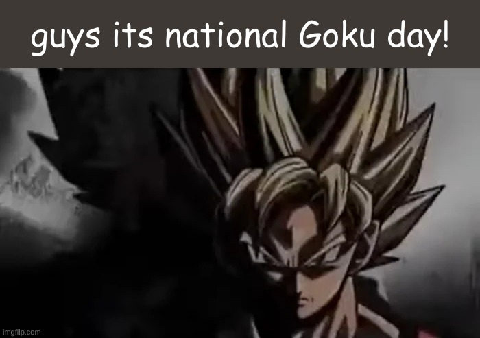 share your appreciation | guys its national Goku day! | image tagged in goku staring | made w/ Imgflip meme maker