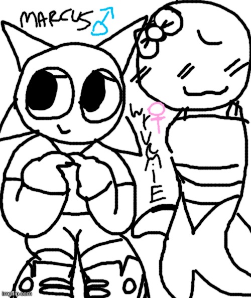 Marcus and Wyurmie (1/2) | image tagged in marcus,wyurmie,mroona,wyurm | made w/ Imgflip meme maker