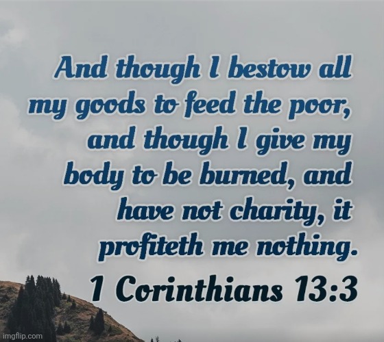 1 Corinthians 13:3 | image tagged in 1 corinthians 13 3 | made w/ Imgflip meme maker