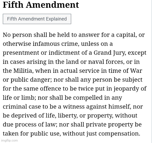 5th amendment | made w/ Imgflip meme maker