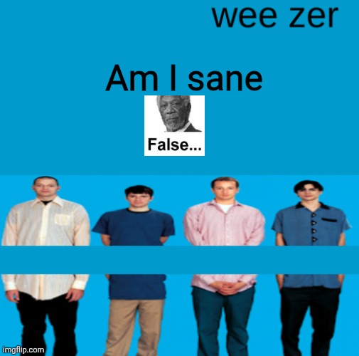 Wee zer | Am I sane | image tagged in wee zer | made w/ Imgflip meme maker