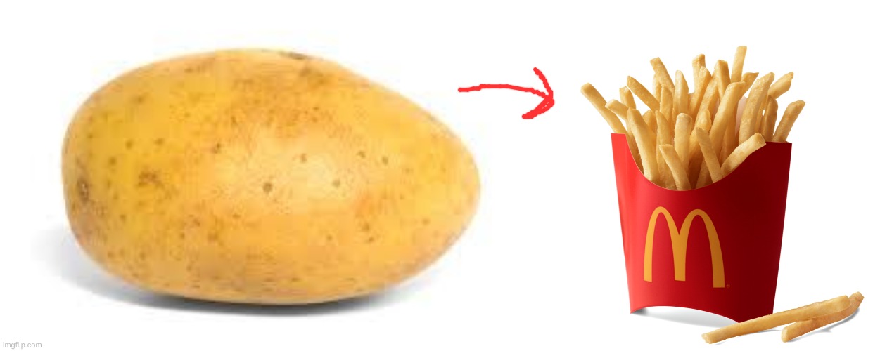 image tagged in potato,mcdonalds french fries | made w/ Imgflip meme maker
