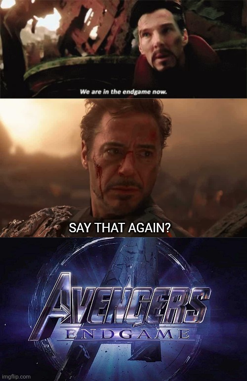 SAY THAT AGAIN? | image tagged in memes,funny,avengers endgame,avengers,marvel,mcu | made w/ Imgflip meme maker