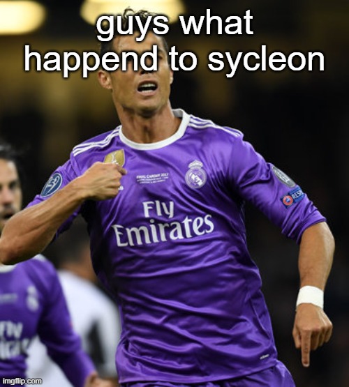 Ronaldo | guys what happend to sycleon | image tagged in ronaldo | made w/ Imgflip meme maker
