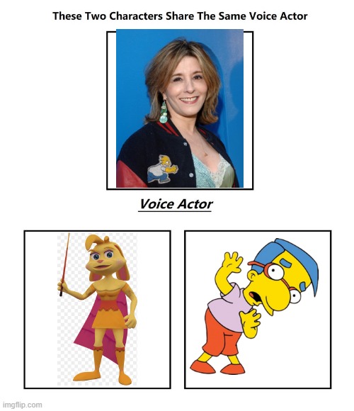 Pamala Hayden | image tagged in same voice actor,pamala hayden,spyro,the simpsons,20th century fox | made w/ Imgflip meme maker