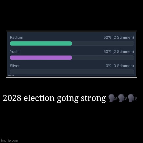 2028 election going strong ??? | | image tagged in demotivationals | made w/ Imgflip demotivational maker