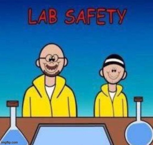 Lab safety with Walter White and Jesse Pinkman | image tagged in lab safety with walter white and jesse pinkman,breaking bad | made w/ Imgflip meme maker