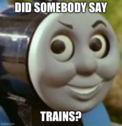 Who said it? | DID SOMEBODY SAY; TRAINS? | image tagged in bust my buffers | made w/ Imgflip meme maker