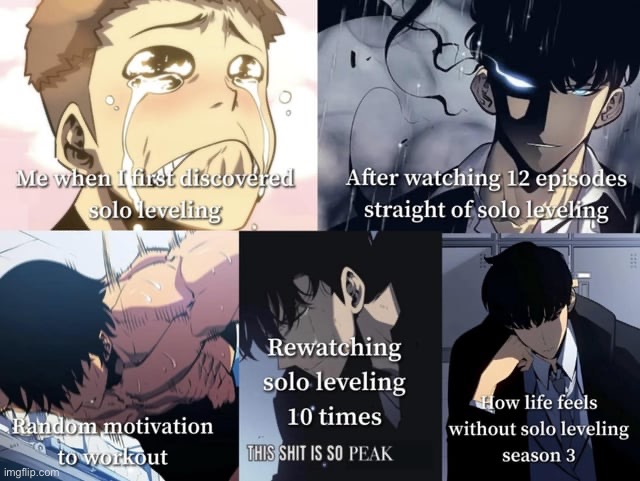 How watching Solo Leveling feels like | made w/ Imgflip meme maker