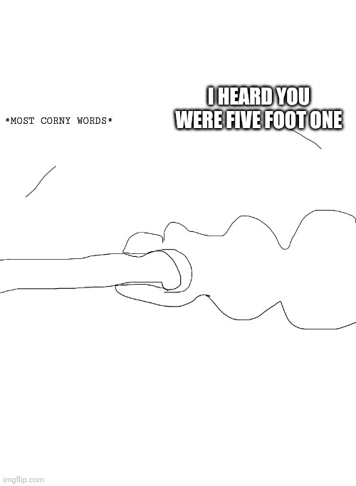 I HEARD YOU WERE FIVE FOOT ONE; *MOST CORNY WORDS* | made w/ Imgflip meme maker