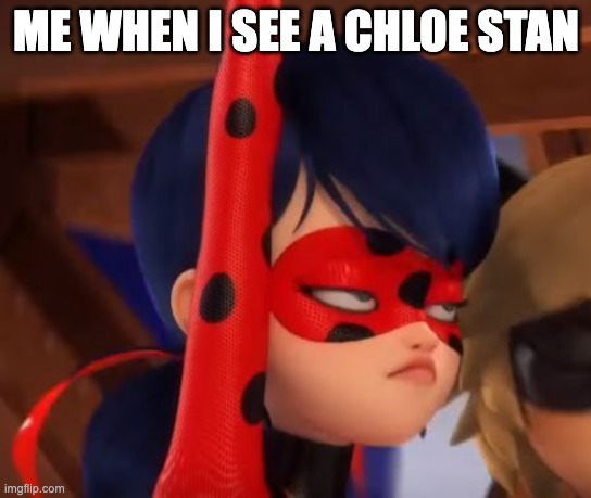 Grumpy Miraculous | ME WHEN I SEE A CHLOE STAN | image tagged in grumpy miraculous | made w/ Imgflip meme maker