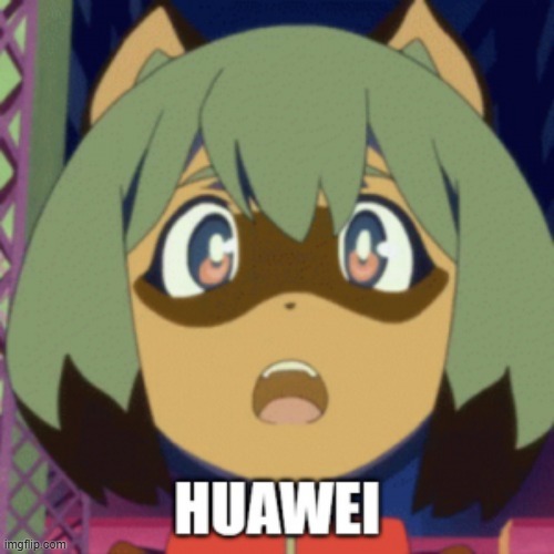 Tanuki michiru Huawei | image tagged in bna,brand new animal,michiru,shitpost,huawei,memes | made w/ Imgflip meme maker